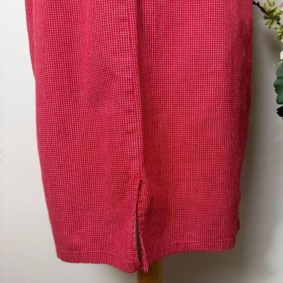 Y2K Liz Claiborne Lizsport Red Micro-Gingham Sheath Dress | Size 10 - Picture 6 of 11